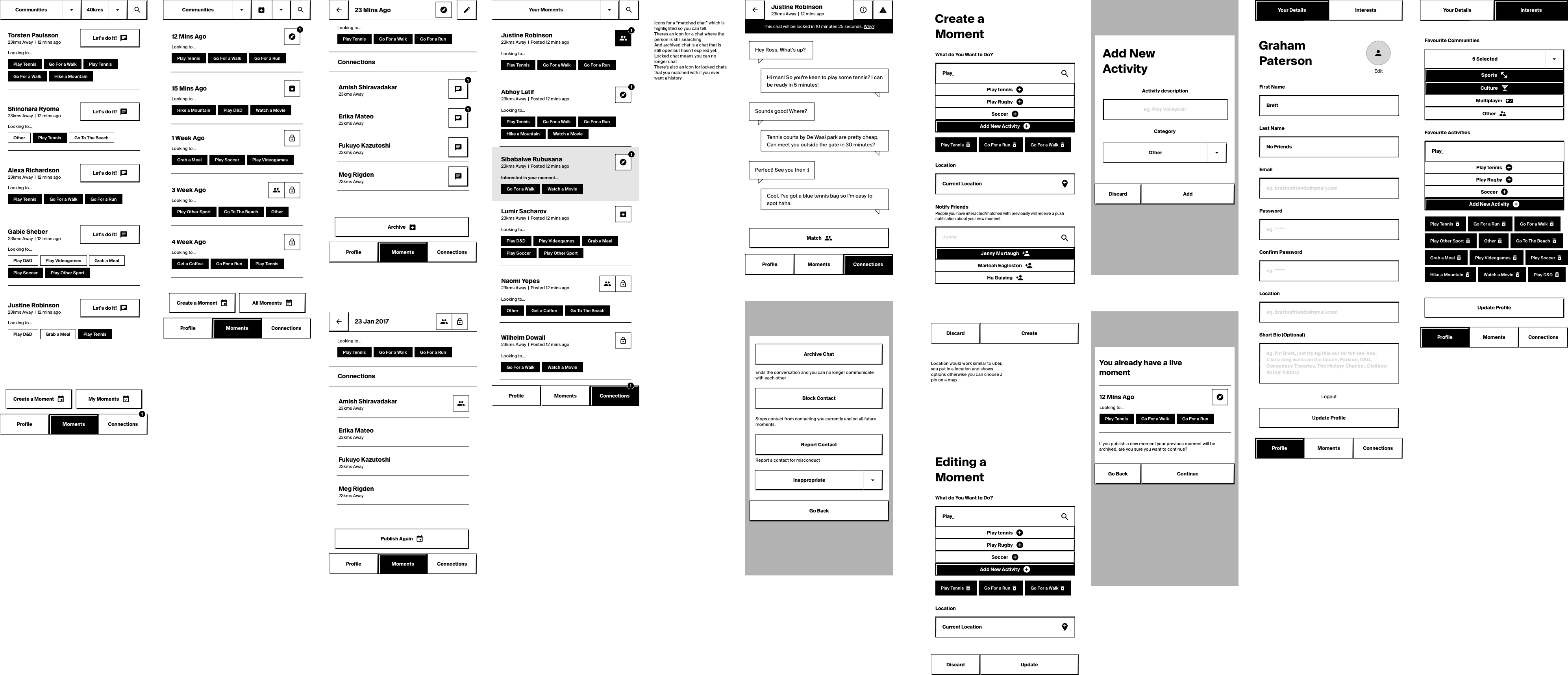 Image of wirerame mockups screens