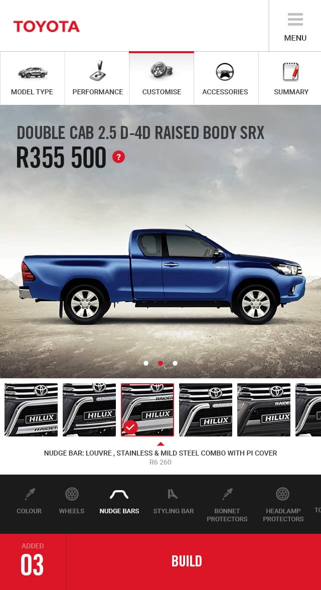 configurator mobile screen